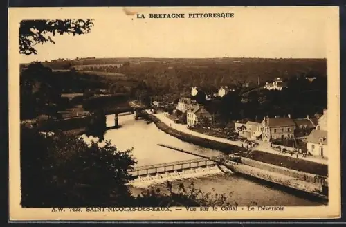 AK Saint-Nicolas-des-Eaux, Vue sur le canal, Le Déversoir