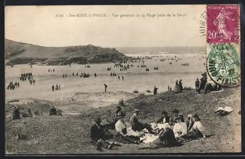 AK Ste-Anne-la-Palue, Vue générale de la Plage prise de la Dune
