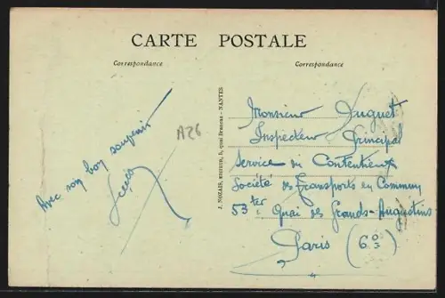 AK Lorient, La Préfecture Maritime, La statue de Dupuy-de-Lôme