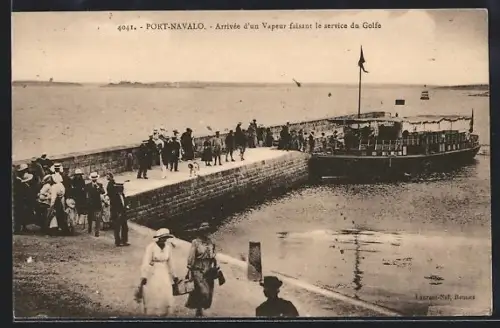 AK Port-Navalo, Arrivée d`un Vapeur faisant le service du Golfe