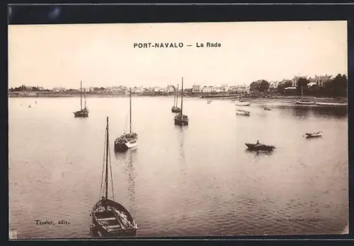 AK Port-Navalo, La Rade avec voiliers et barques