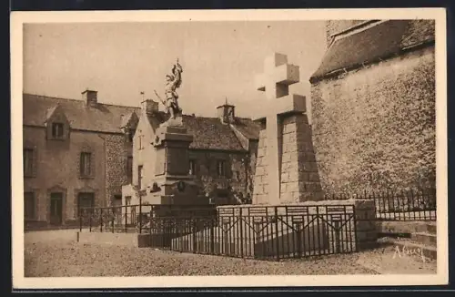 AK Allaire /Morbihan, Monuments des deux guerres 1914-1918 et 1939-1945