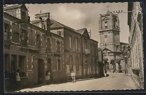 AK Bignan /Morbihan, Grande-Rue avec église en arrière-plan