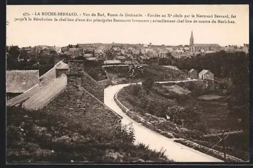 AK La Roche-Bernard, Vue du Sud, Route de Guérande et panorama du village