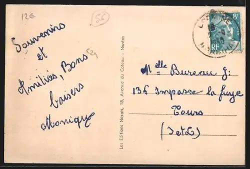 AK Locminé /Morbihan, La rue de Verdun et l`Hôtel des Voyageurs