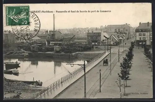 AK Lorient /Morbihan, Passerelle et fond du bassin du port de Commerce
