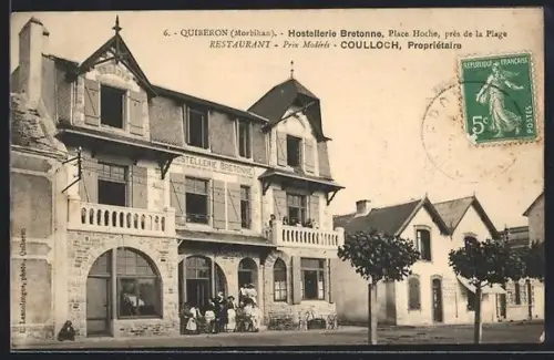 AK Quiberon /Morbihan, Hostellerie Bretonne Place Hoche près de la Plage, Coulloch, Propriétaire