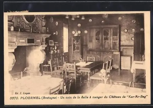AK Ploërmel /Bretagne, Un coin de la Salle à manger du Château de Ker-Ar-Beg
