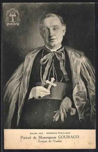 AK Vannes, Portrait de Monseigneur Gouraud, Évêque de Vannes par Georges Éveillard, Salon 1914
