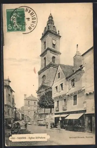 AK Vannes, Église St-Patern et rues environnantes