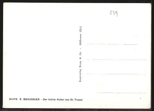 Künstler-AK Saint-Tropez, Vue pittoresque du petit port et des maisons côtières