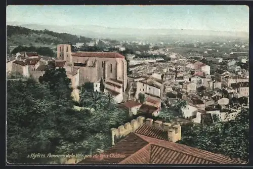 AK Hyères, Panorama de la Ville près du Vieux Château