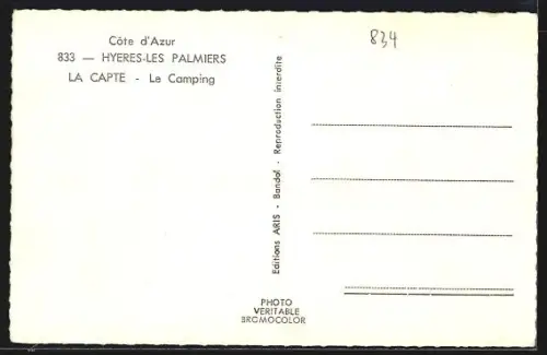 AK Hyères-les-Palmiers /La Capte, Le Camping sous les pins près de la plage