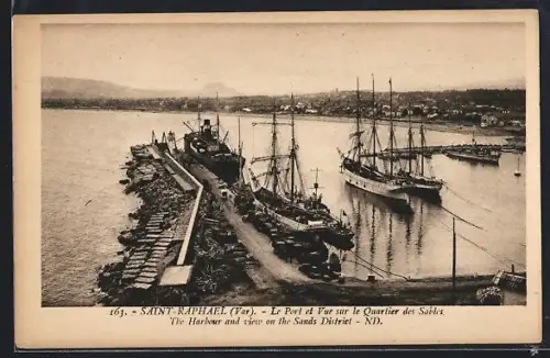 AK Saint-Raphaël /Var, Le Port et Vue sur le Quartier des Sables