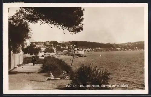 AK Toulon, Mourillon, Chemin de la Mitre et vue sur le littoral