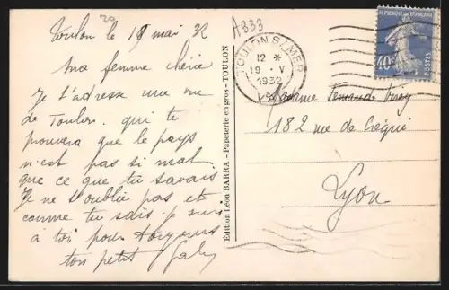 AK Toulon, Mourillon, Chemin de la Mitre et vue sur le littoral