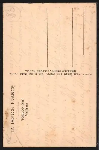 AK Toulon /Var, Vieille rue animée avec commerces et passants