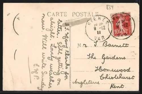 AK Hyères, Avenue Chateaubriand sur la Côte d`Azur