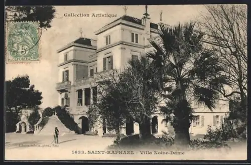 AK Saint-Raphaël, Villa Notre-Dame et son jardin avec palmiers