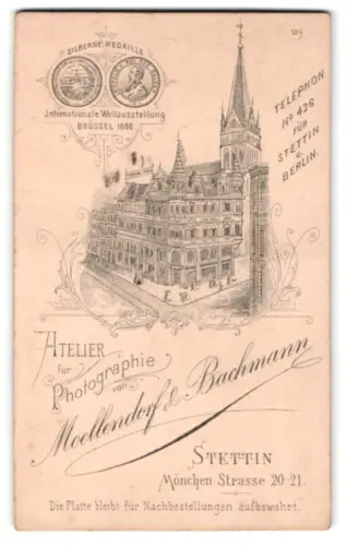 Fotografie Moellendorf & Bachmann, Stettin, Ansicht Stettin, Mönchstrasse mit dem Atelierhaus