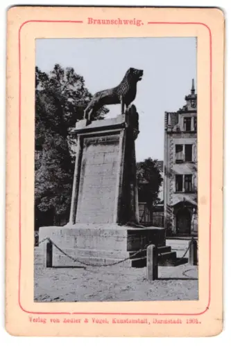 Fotografie Zedler & Vogel, Darmstadt, Ansicht Braunschweig, Statue Braunschweiger Löwe
