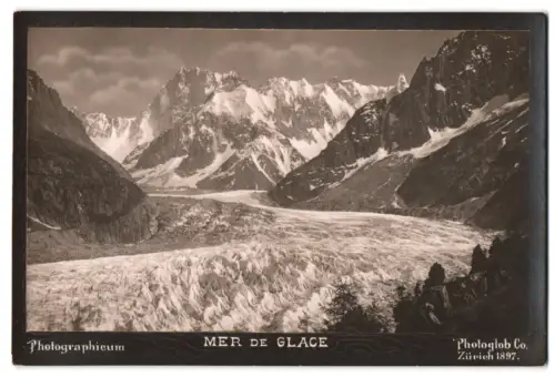 Fotografie Photoglob Co., Zürich, Ansicht Chamonix, Mer de Glace, Gletscher