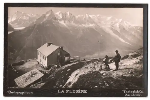 Fotografie Photoglob Co., Zürich, Ansicht Chamonix-Mont-Blanc, La Flegere, Refuge la Flégère