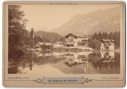 Fotografie B. Johannes, Partenkirchen, Ansicht Garmisch, Gasthaus am Badersee