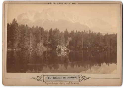 Fotografie B. Johannes, Partenkirchen, Ansicht Garmisch, Blick auf den Badersee
