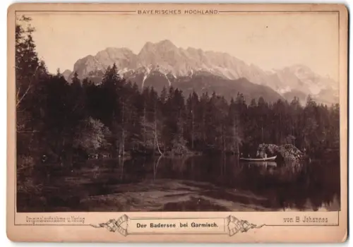 Fotografie B. Johannes, Partenkirchen, Ansicht Garmisch, der Badersee