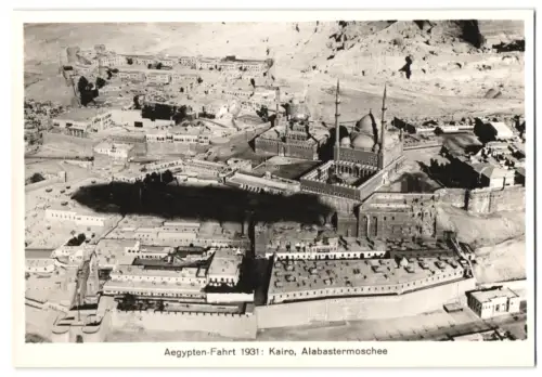 Fotografie Ansicht Kairo, Blick vom Zeppelin auf die Alabastermoschee, Ägypten-Fahrt 1931