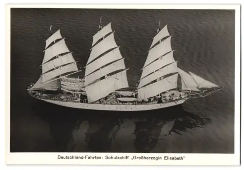 Fotografie Zeppelin Deutschland Fahrt, Schulschiff Grossherzogin Elisabeth