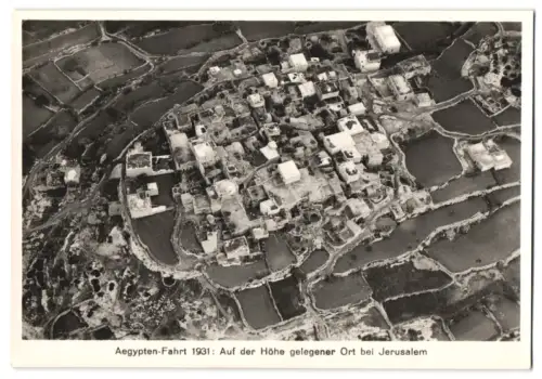 Fotografie Ansicht Jerusalem, Zeppelin Ägypten-Fahrt 1931, Blick auf den Ort vom Zeppelin aus