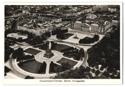 Fotografie Ansicht Berlin, Zeppelin Deutschland Fahrt, Blick auf den Königsplatz mit Reichstag
