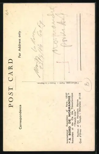 Künstler-AK Feuerschiff Sandettie am Pavillon der Cie. Transatlantique in Paris