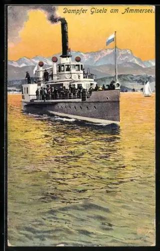 AK Binnenschiff Dampfer Gisela auf dem Ammersee