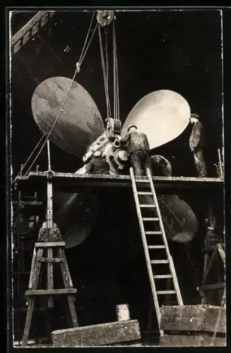 Foto-AK Antriebsschraube des Passagierschiffes Deutschland