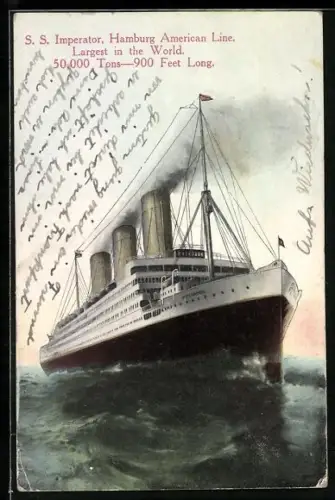 AK Dampfer S.S. Imperator, Passagierschiff der HAPAG