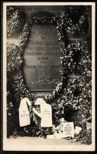 Foto-AK Denkmal der Deckoffiziere der Kaiserlichen Marine, Bund der Deckoffiziere