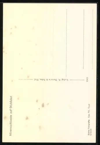 AK Minensuchboote der Kriegsmarine auf Stichfahrt