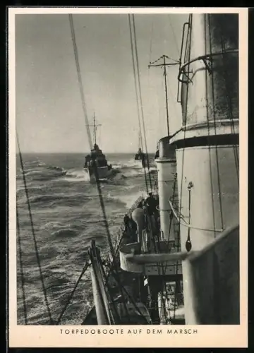AK Torpedoboote der Kriegsmarine auf dem Marsch