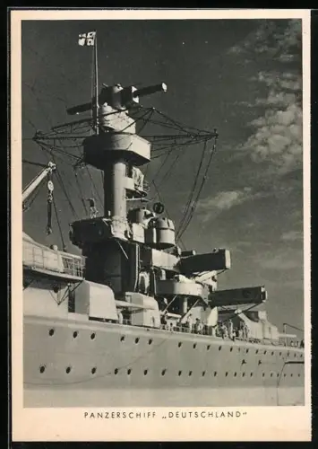 AK Panzerschiff Deutschland der Kriegsmarine, Ansicht vom Kommandoturm