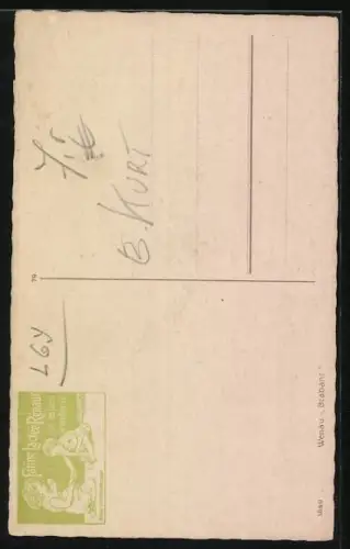 Künstler-AK Erna Maison-Kurt: schönes Blumenmädchen steht auf einer Wolke