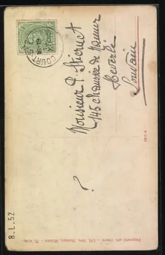 Künstler-AK A. Bertiglia: Kleines Kind in Kleidung eines Arztes mit grosser Spritze und Taschenuhr