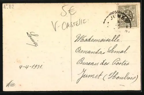 Künstler-AK Castelli: Kinder tanzen um ein riesiges Osterei mit Blumengirlanden