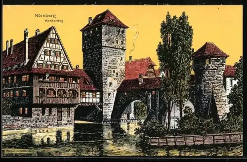 Künstler-AK Eugen Felle: Nürnberg, Partie am Henkersteg
