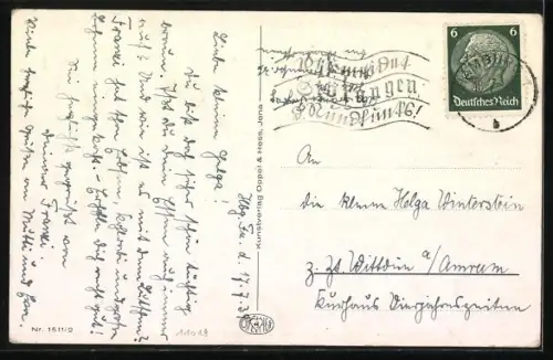 Künstler-AK F.Baumgarten: Klinglingling, die Schule ist aus, Spatzenkinder stürmen aus Vogelschule