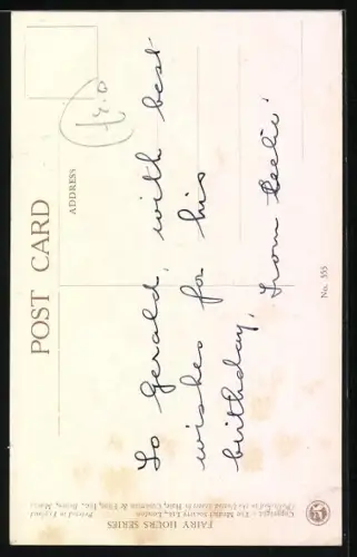 Künstler-AK Margaret W. Tarrant: The Goblins` Market, Kobolde und Eule bieten einem Mädchen ihre Waren an