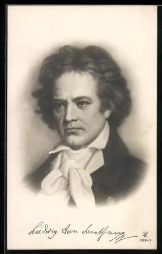 AK Komponist Ludwig van Beethoven mit Halstuch