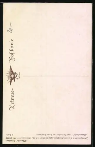 Künstler-AK sign. Anny Engelmann: Mädchen mit Puppen und Spielzeuggewehr